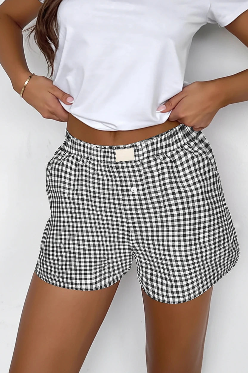 Selia Gingham Boxer Lounge Shorts