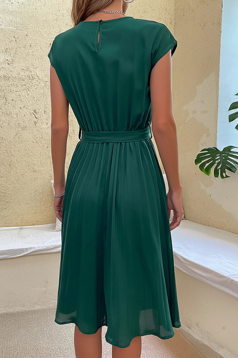 Dorothy Short Sleeve Pleated Midi Dress