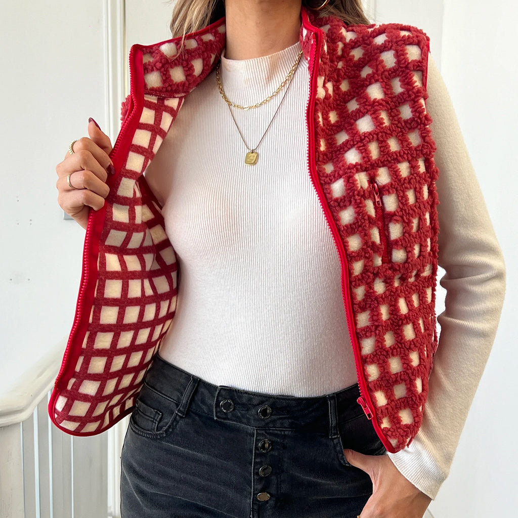 Lima Sherpa Fuzzy Zip-Up Sweater Vest