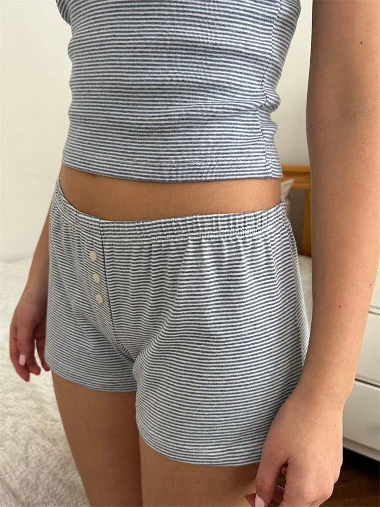 Heather Lace Trim Sleeveless Sleepwear Set