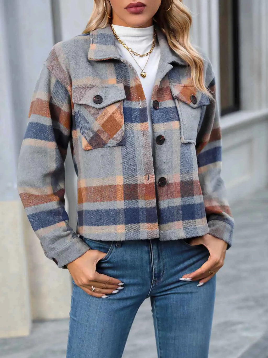 Estate Classic Plaid Shirt Jacket
