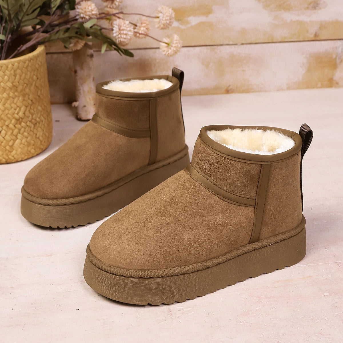 Low Cut Fur Lined Cozy Boots