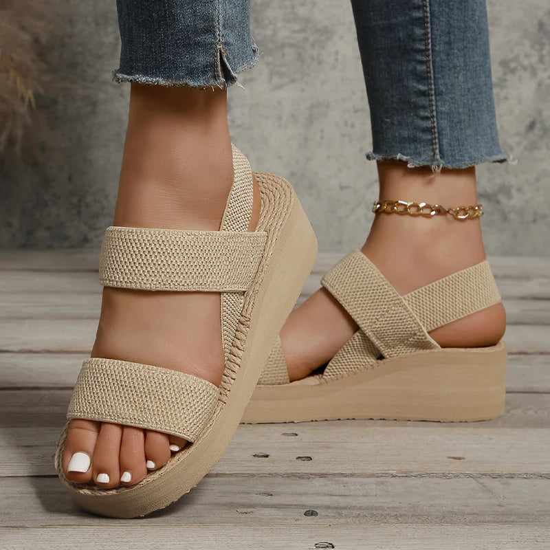 Ellen Minimalist Slingback Wedge Sandals