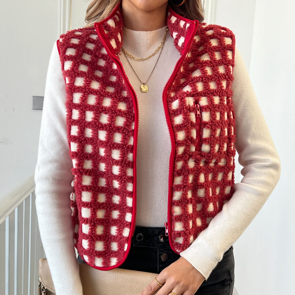 Lima Sherpa Fuzzy Zip-Up Sweater Vest