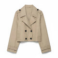 Euro Double Breasted Short Trench Coat