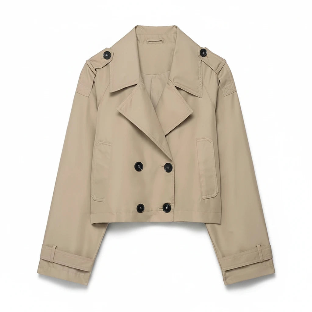 Euro Double Breasted Short Trench Coat