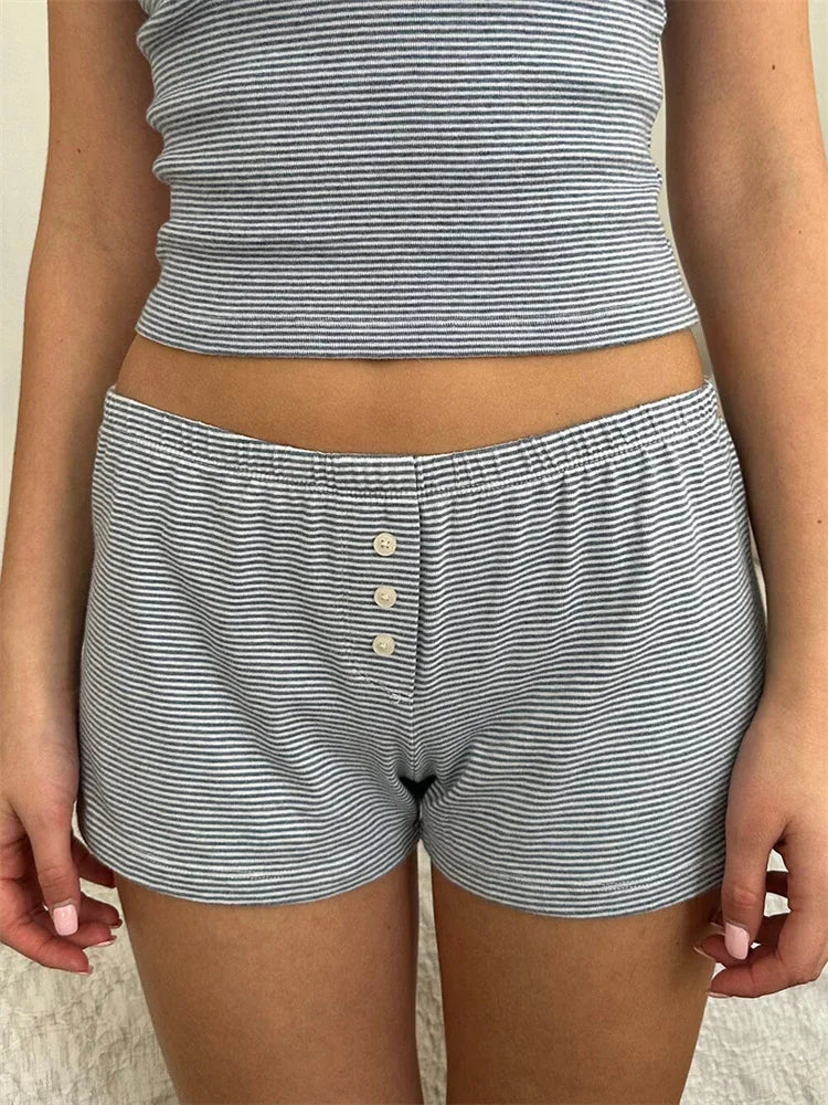 Heather Lace Trim Sleeveless Sleepwear Set