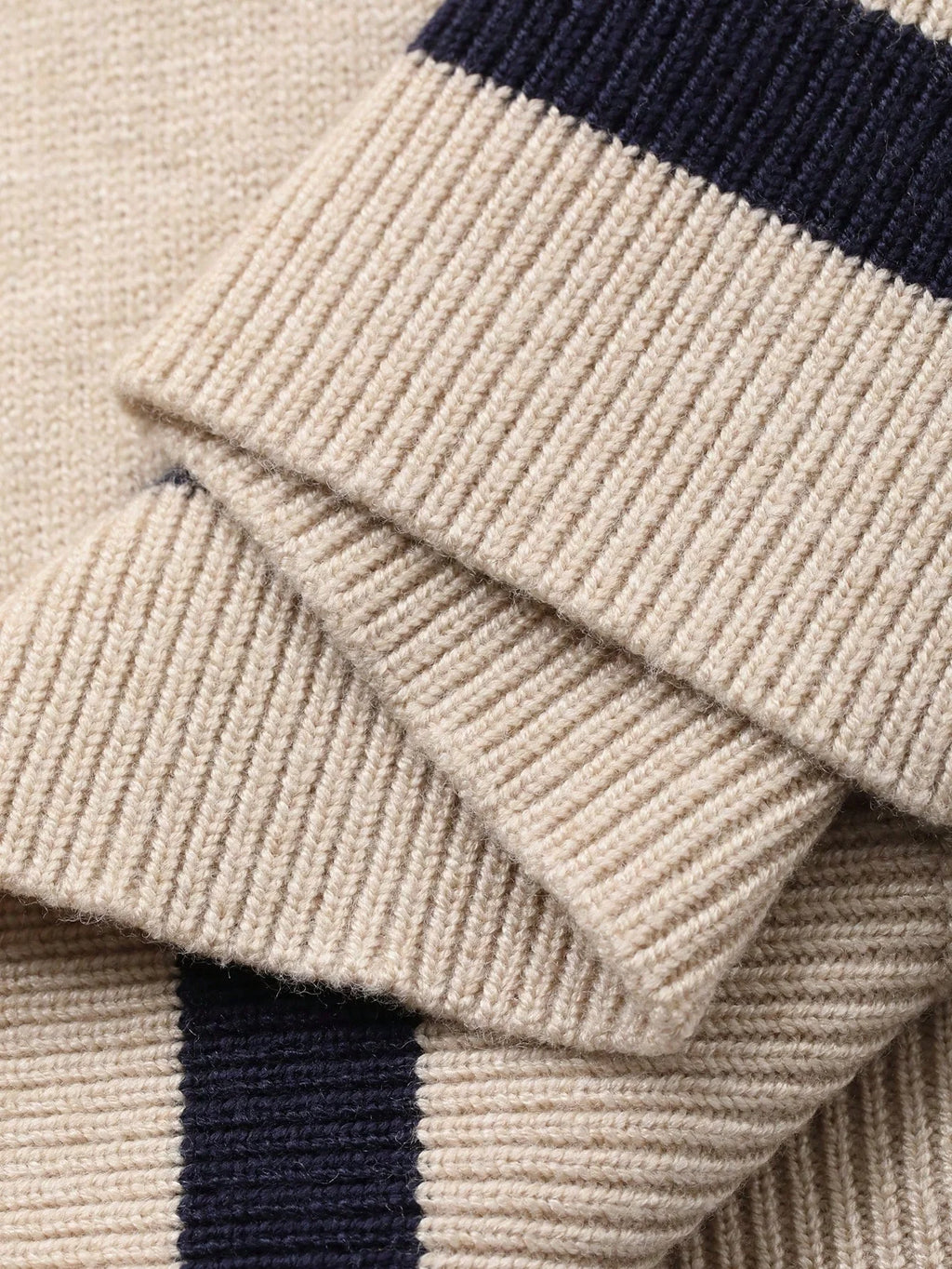 Madison Color Block Long Sleeve Polo Knit Top