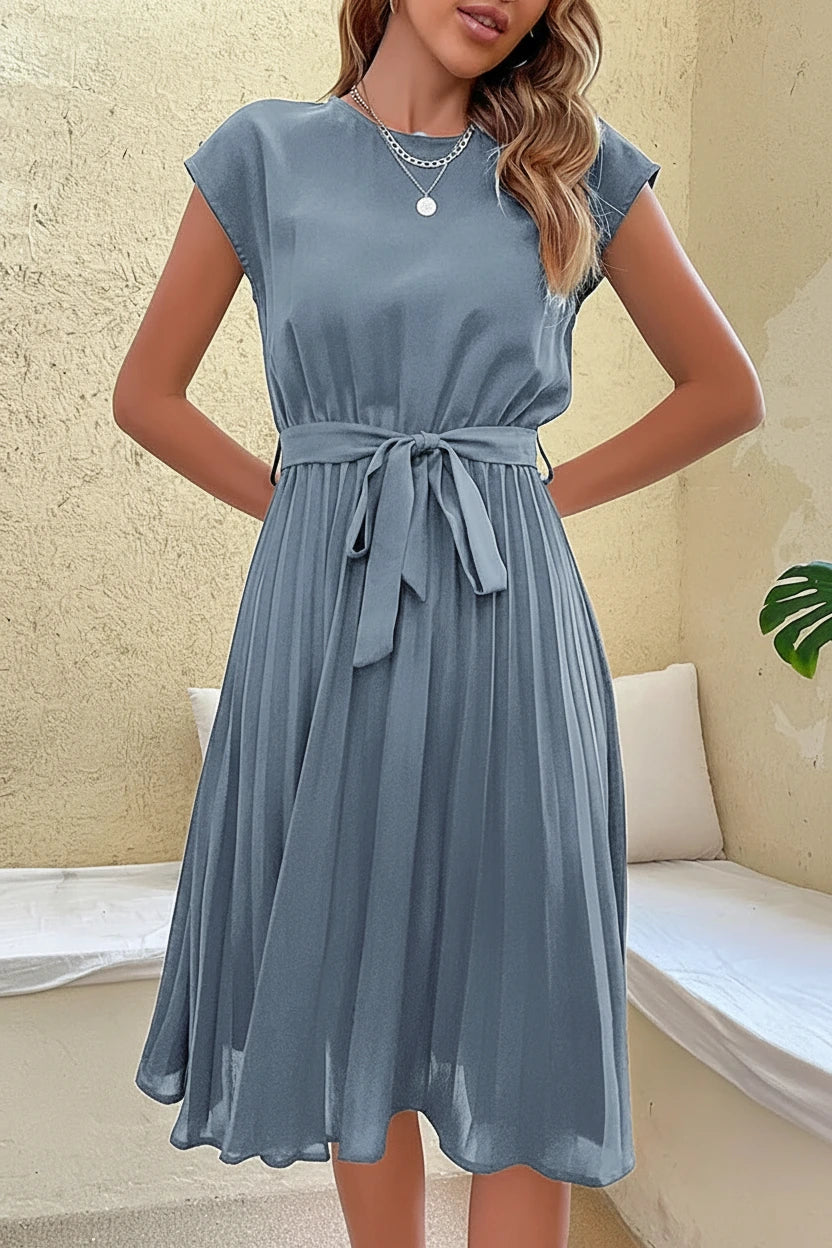 Dorothy Short Sleeve Pleated Midi Dress