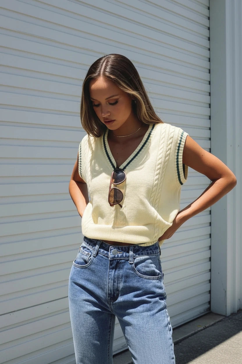 Marina Wool-Blend Sweater Vest