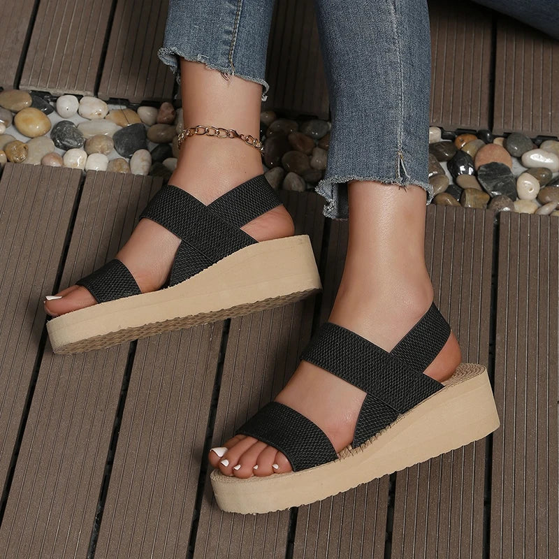 Ellen Minimalist Slingback Wedge Sandals