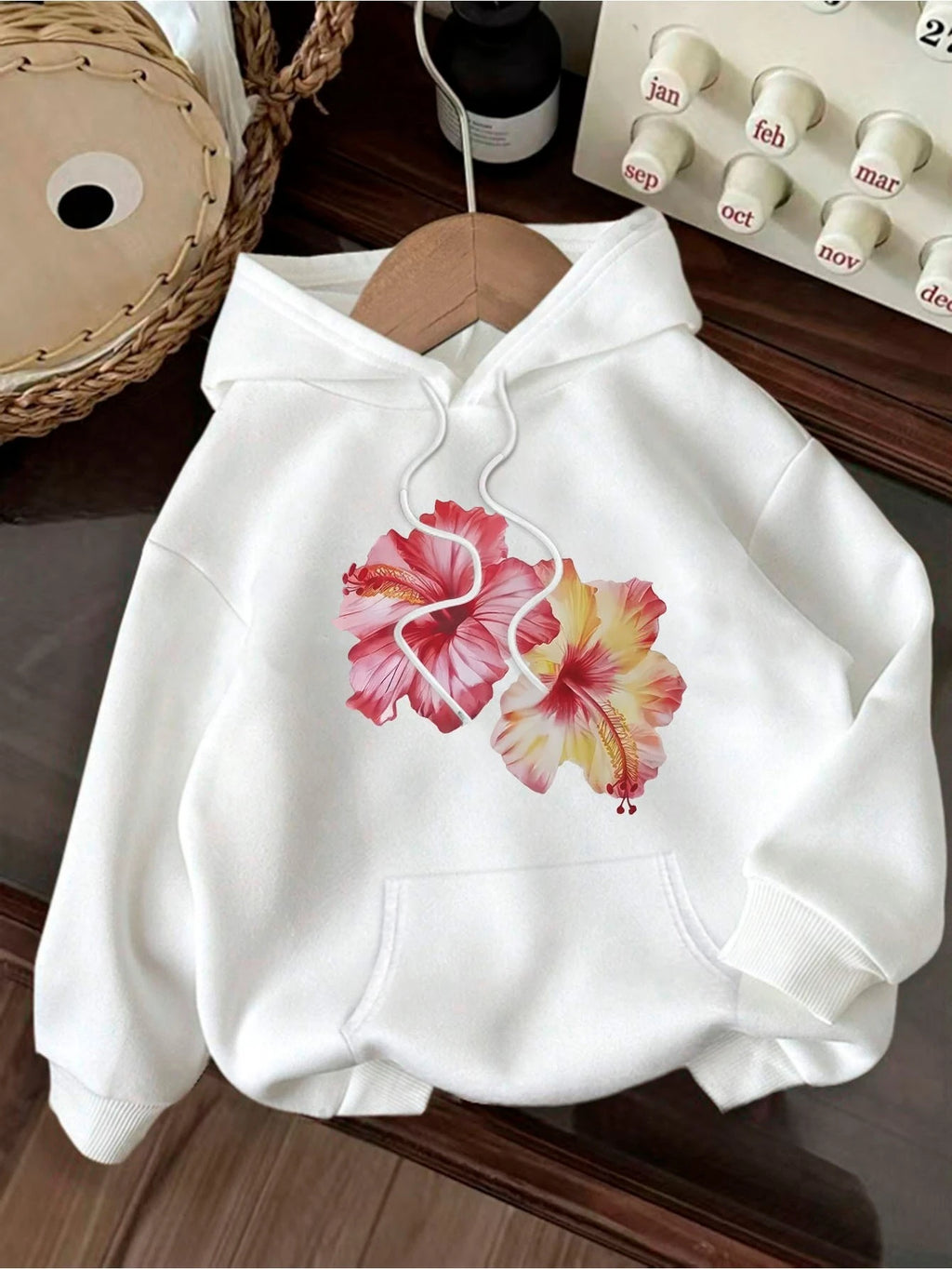 Floral Casual Long Sleeve Hoodie