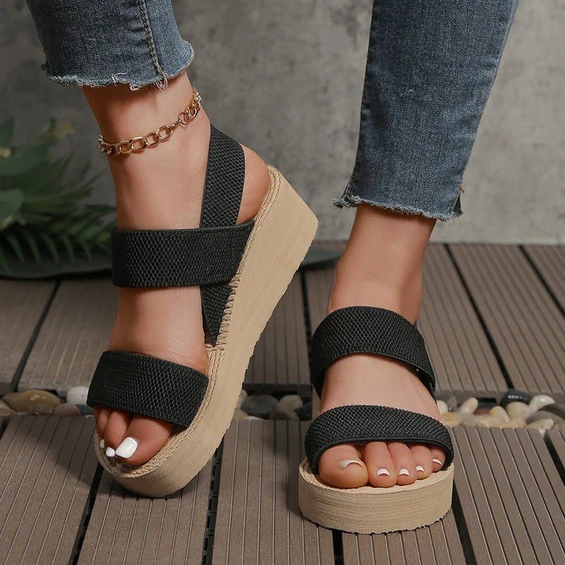 Ellen Minimalist Slingback Wedge Sandals