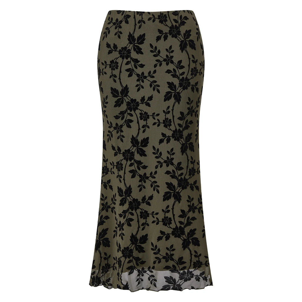 Tracy Floral High Waist Midi Skirt