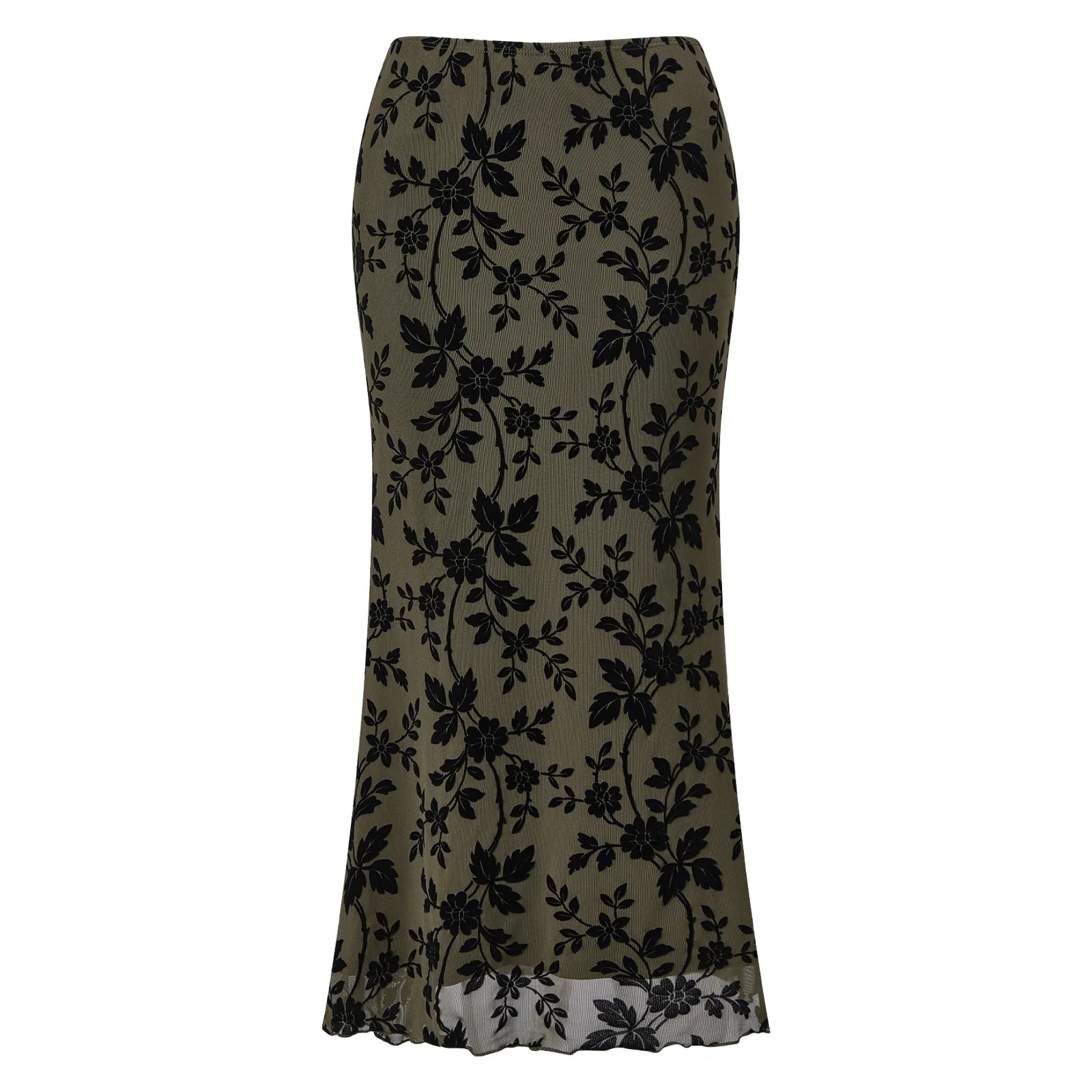 Tracy Floral High Waist Midi Skirt