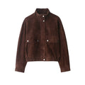 Lauren Collective Brown Suede Bomber Jacket