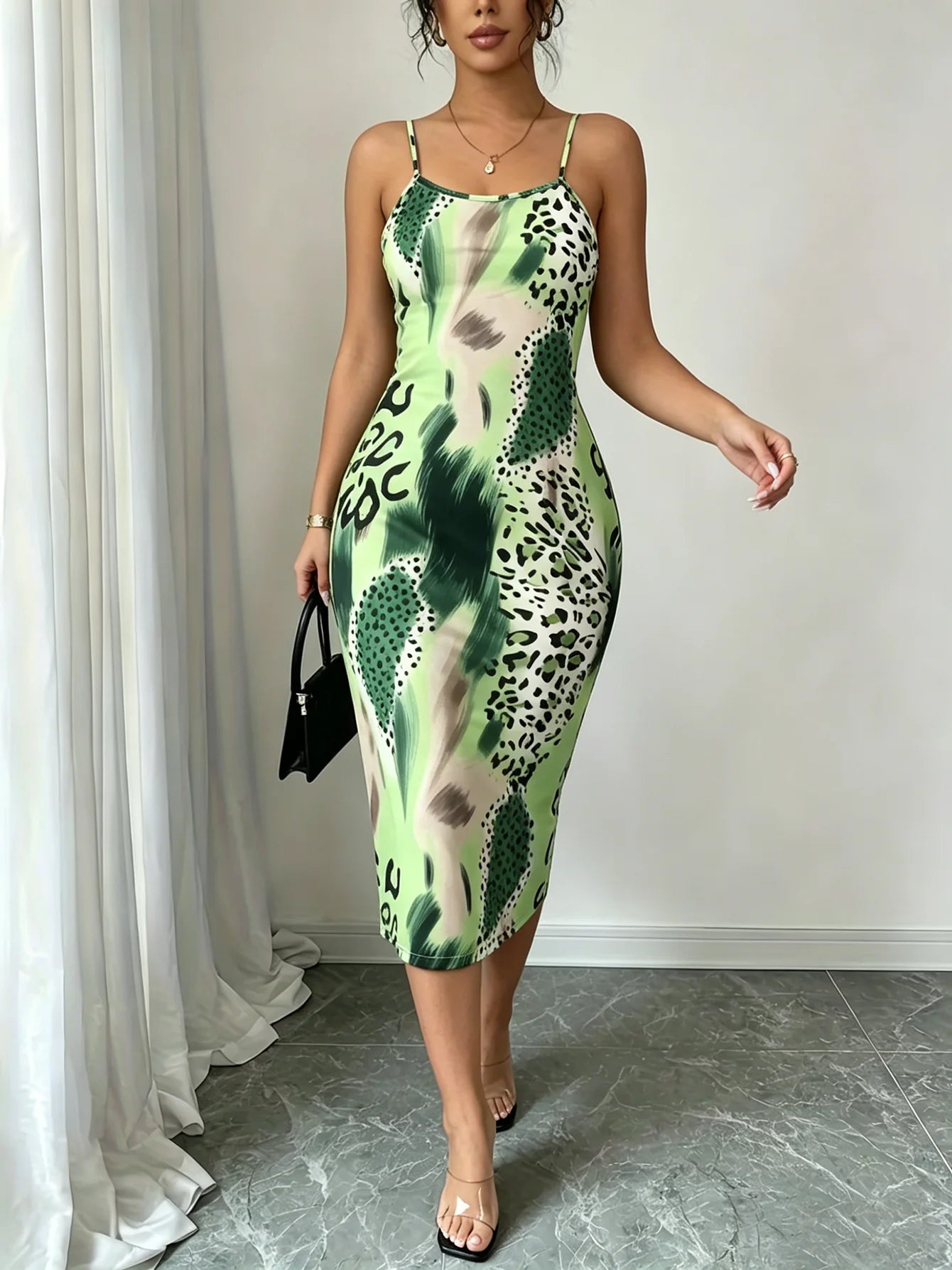 Lexie Spaghetti Strap Bodycon Midi Dress