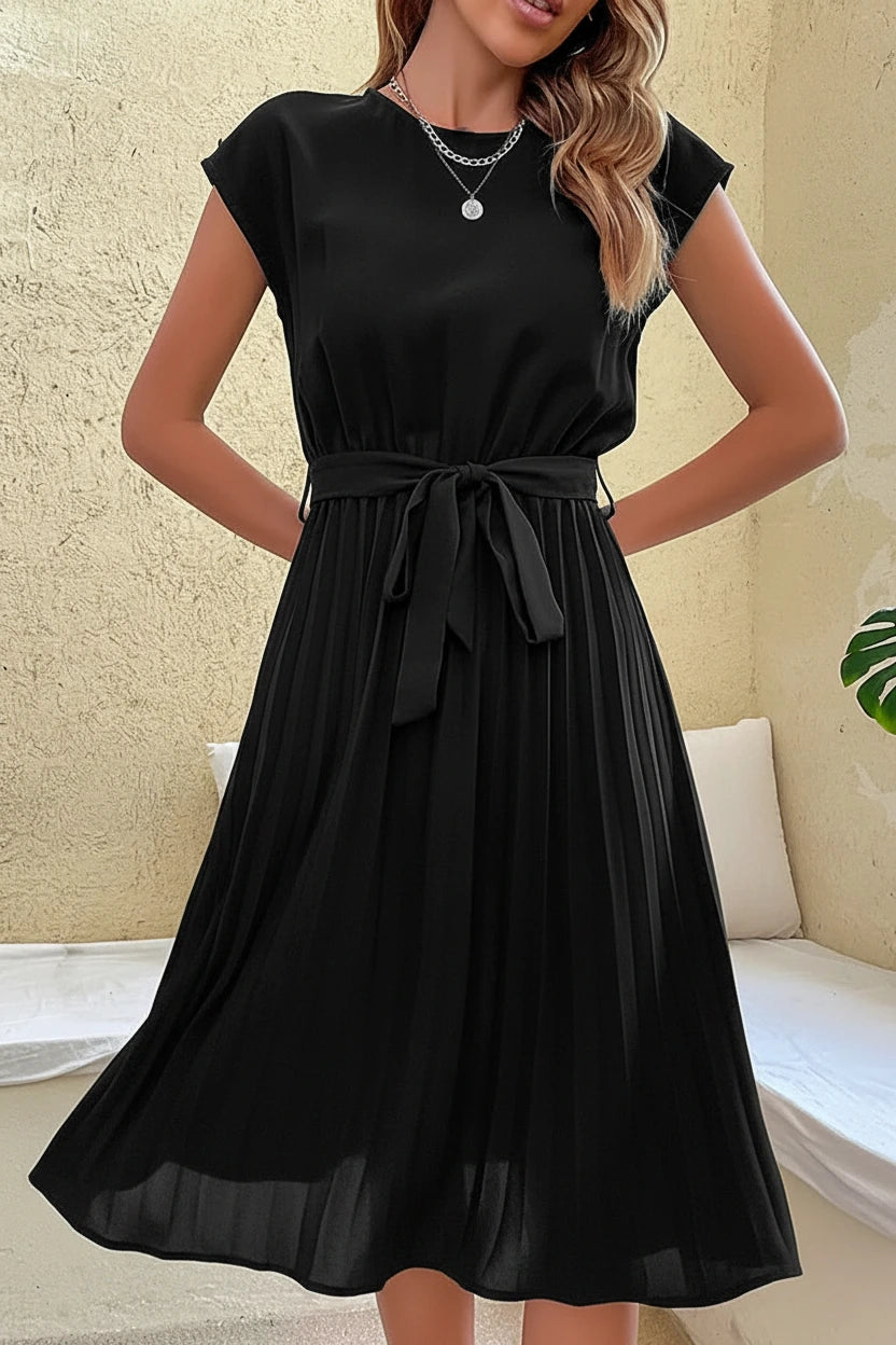 Dorothy Short Sleeve Pleated Midi Dress