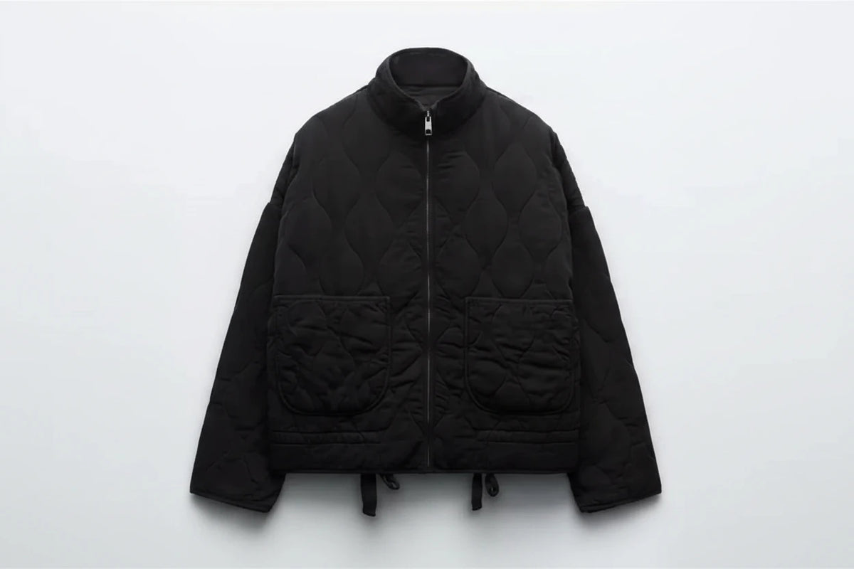 Cara Vintage High Collar Quilted Jacket
