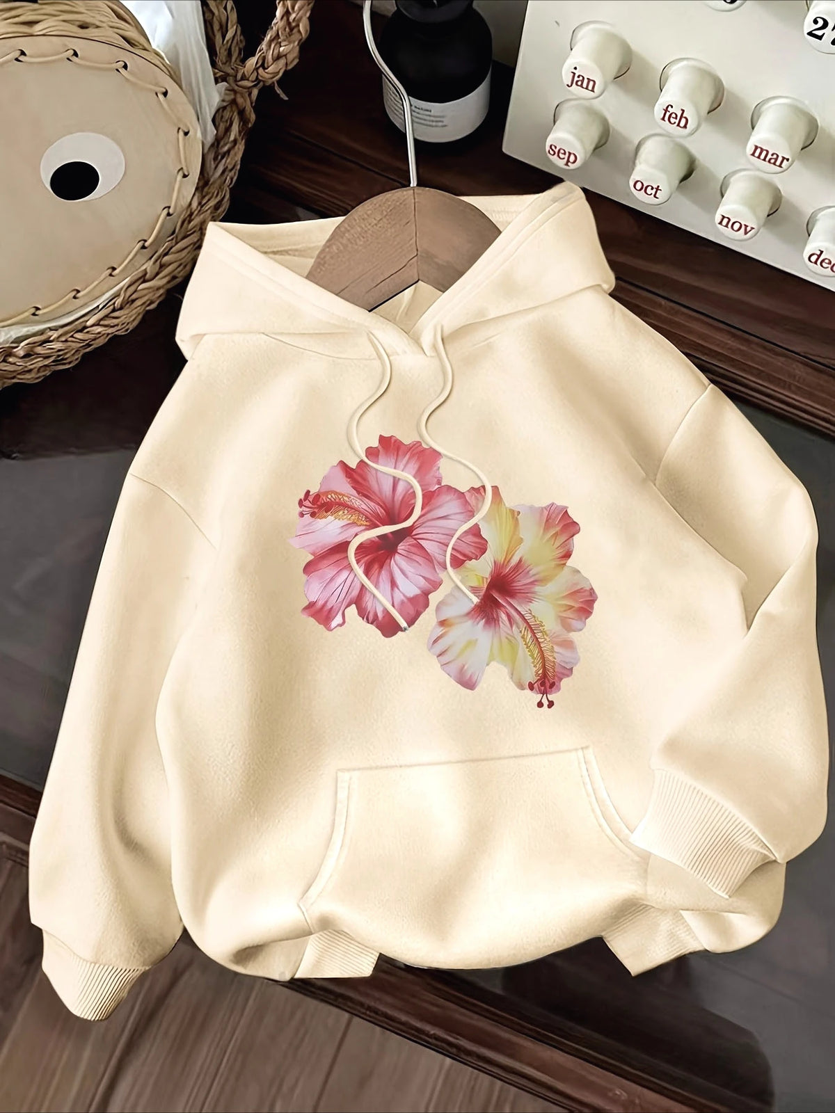 Floral Casual Long Sleeve Hoodie
