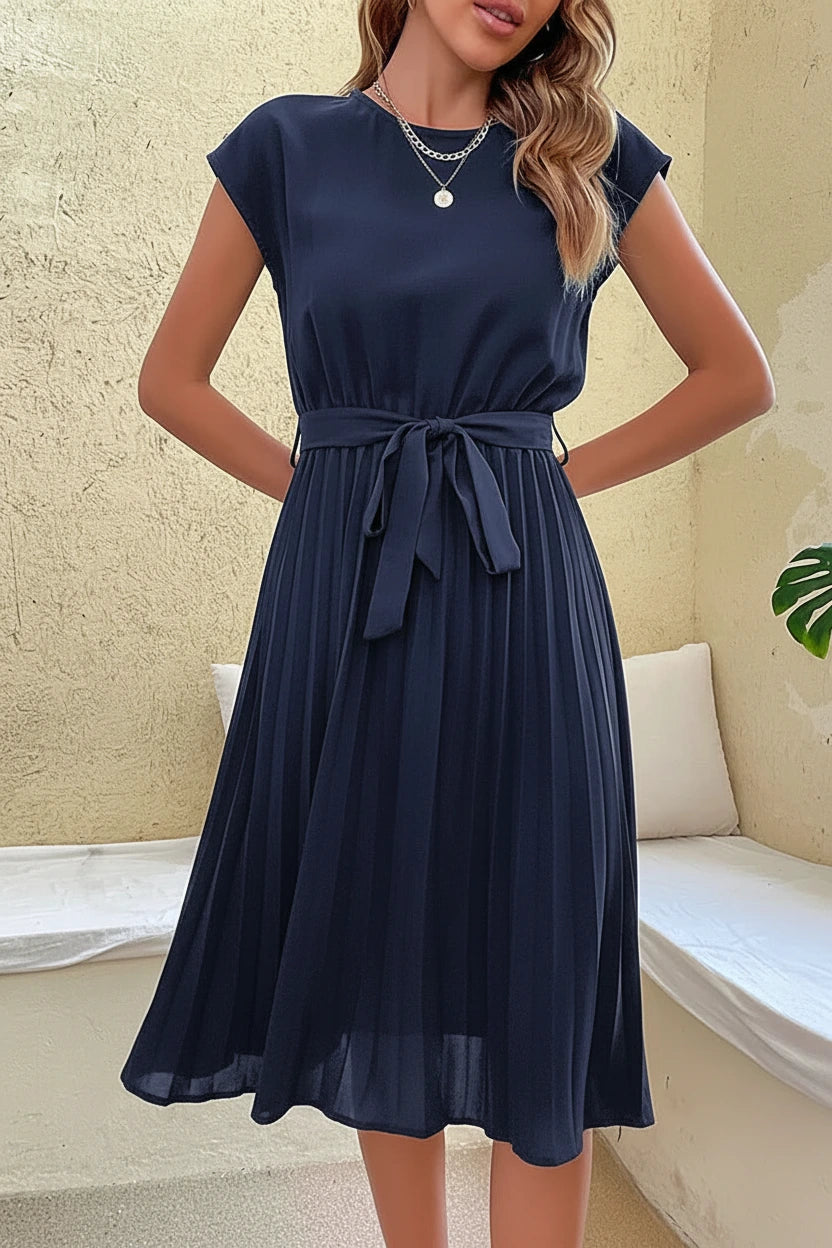 Dorothy Short Sleeve Pleated Midi Dress