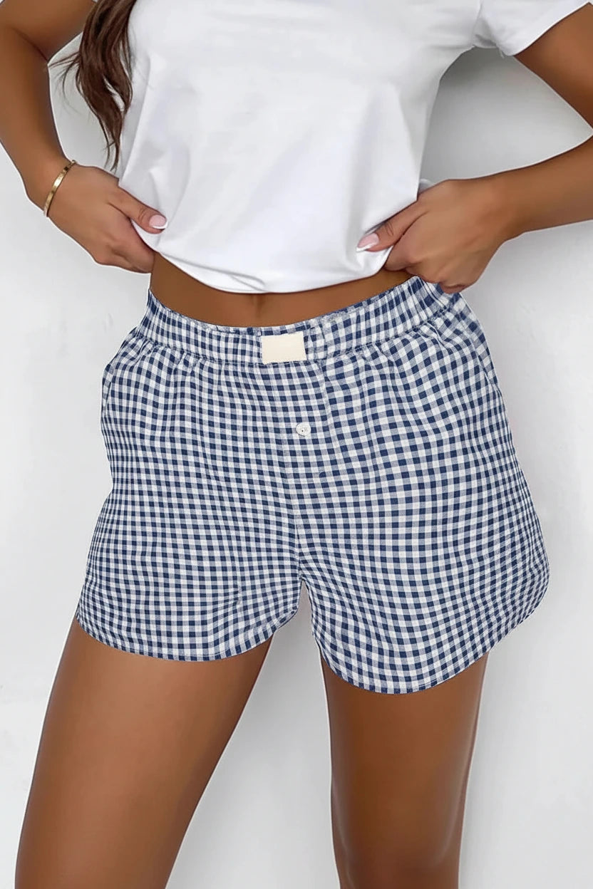 Selia Gingham Boxer Lounge Shorts