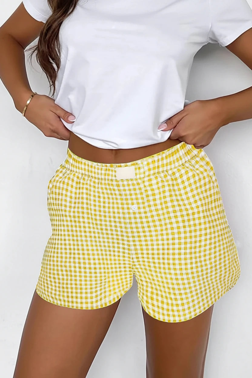 Selia Gingham Boxer Lounge Shorts