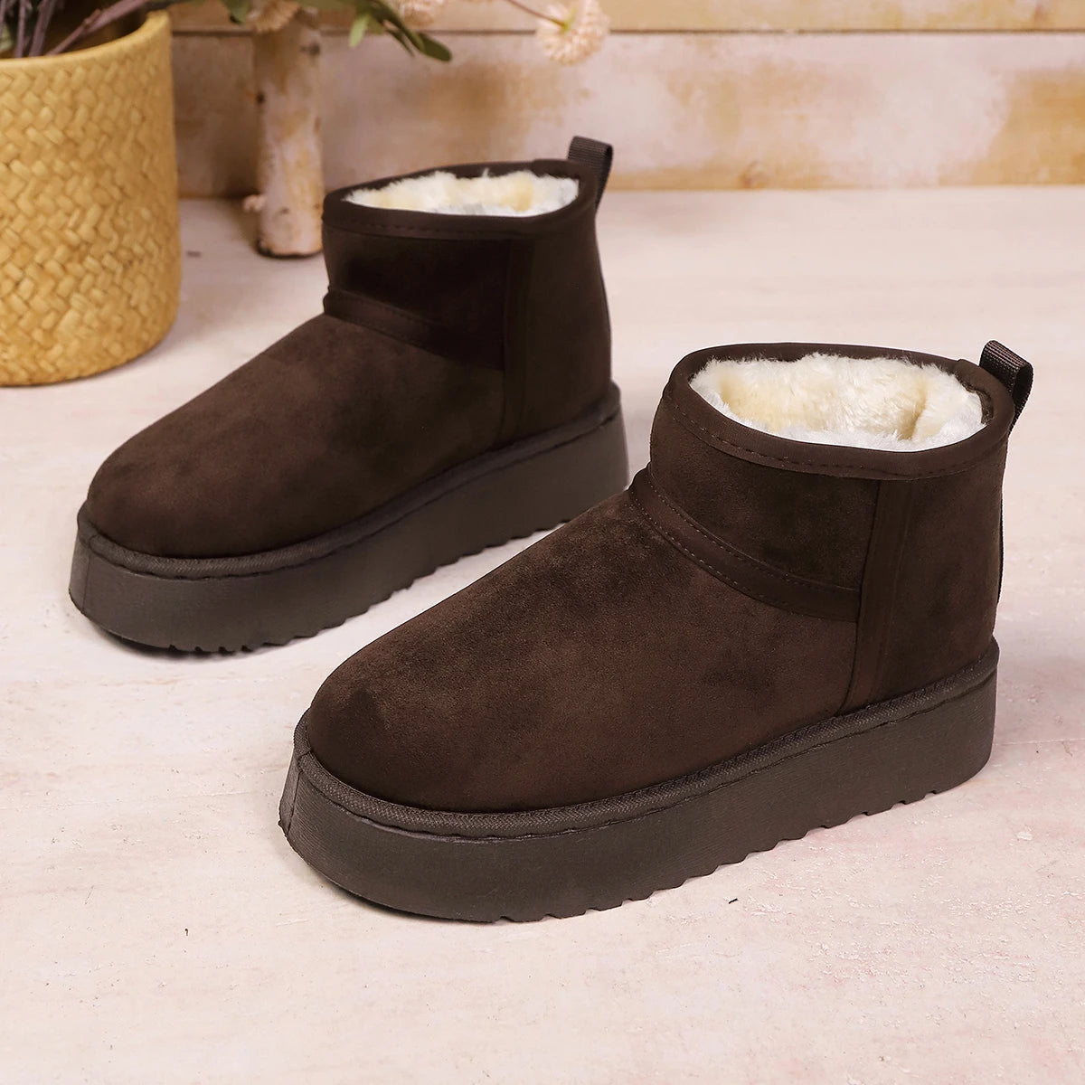 Low Cut Fur Lined Cozy Boots