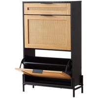 The Oak Rattan Shoe Cabinet