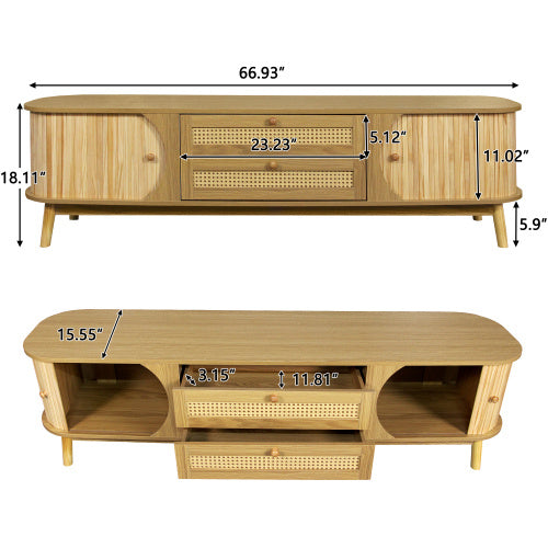Bolt Rattan 75 Inch TV Stand