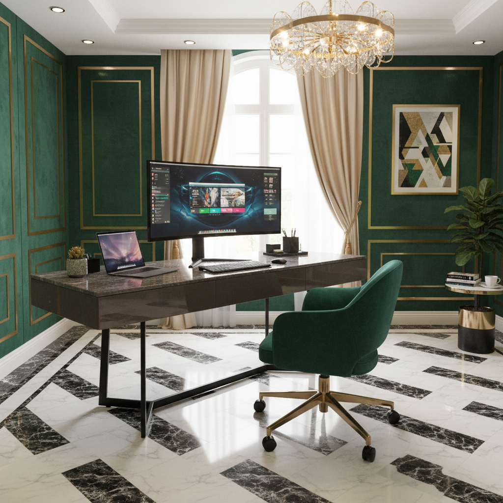 Art Deco Desk - Corner Angle Clean