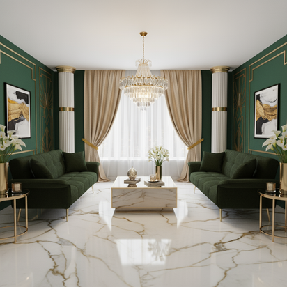 Art Deco Double Sofa Setup