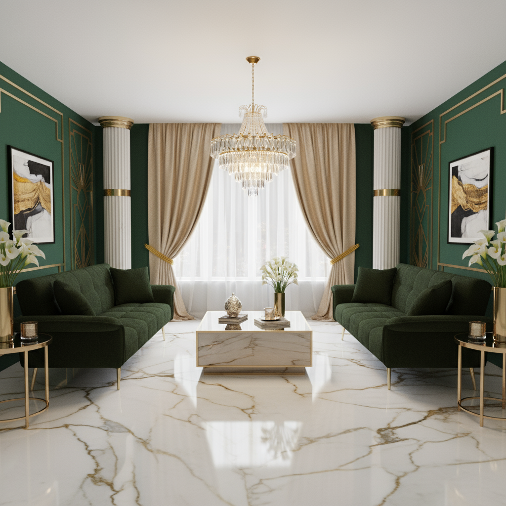 Art Deco Double Sofa Setup