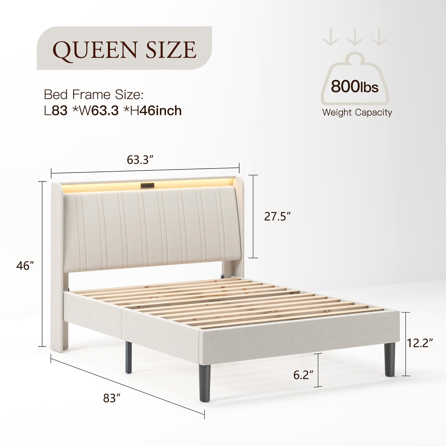 Heirloom Upholstered Platform Bed Frame