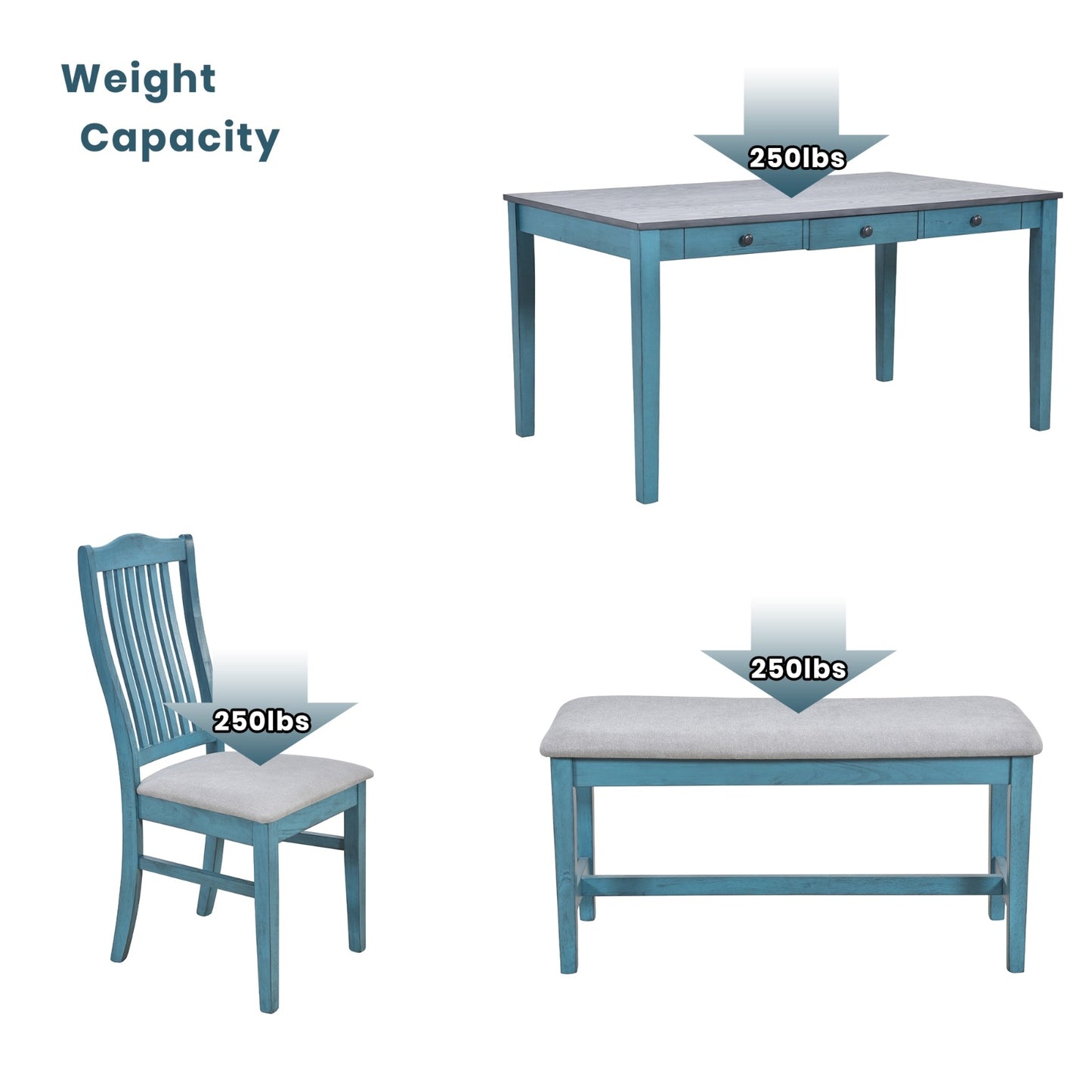 Rouje Dining Table Set For 6