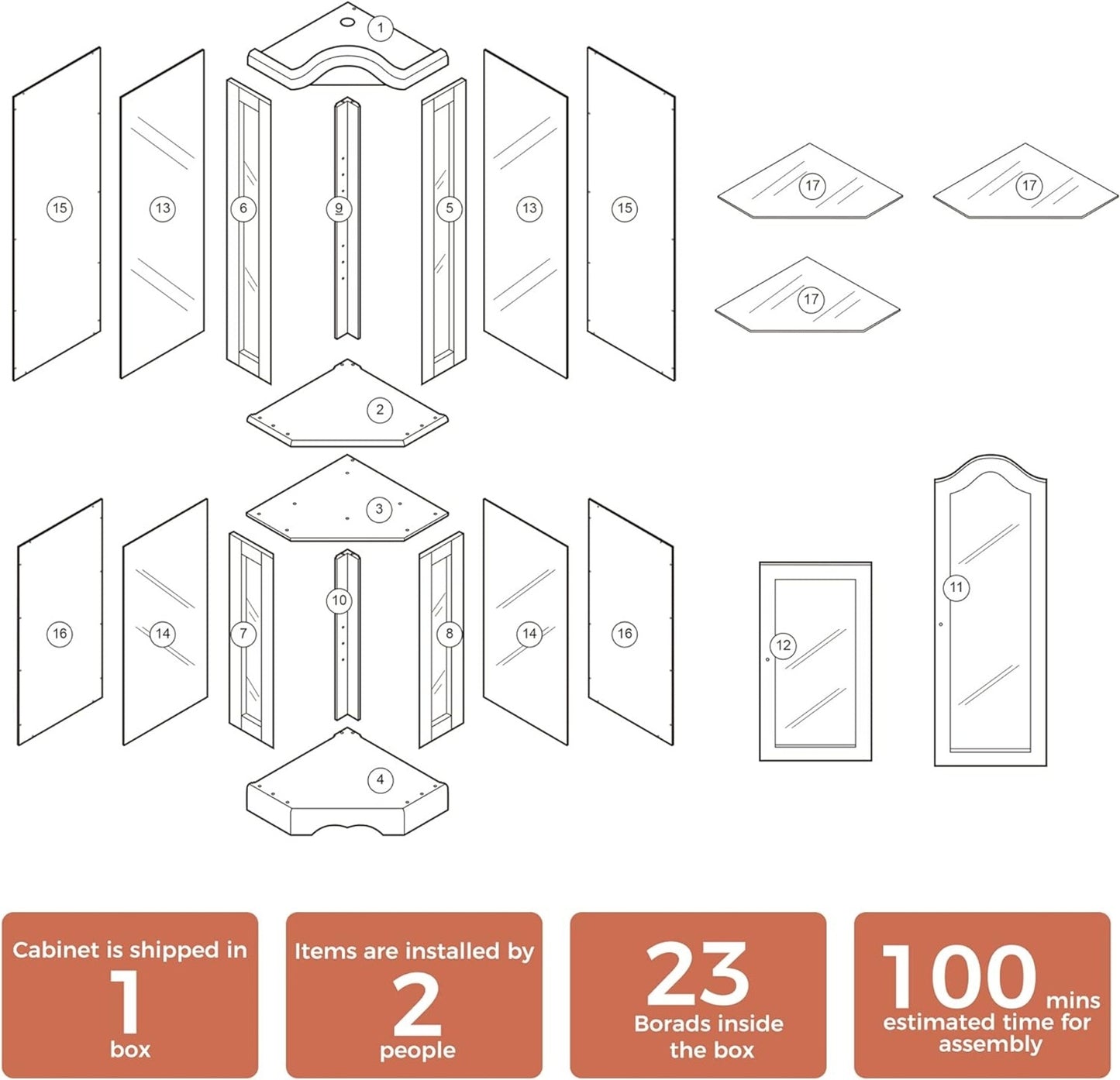The Harvest Corner Curio Cabinet