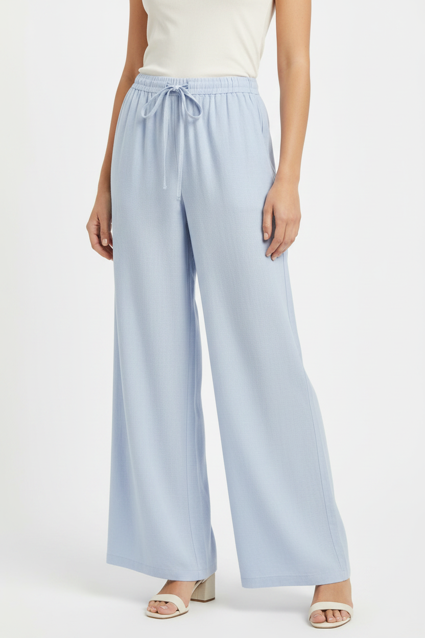 Baby Blue Wide-Leg Pants - Redone