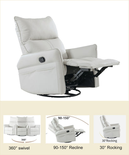 Rove Collections Swivel Rocking Recliner Chair