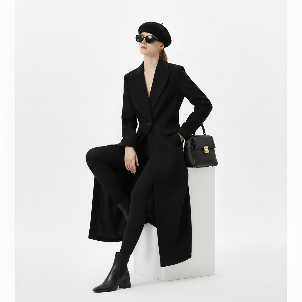 Beret coat seated with single button