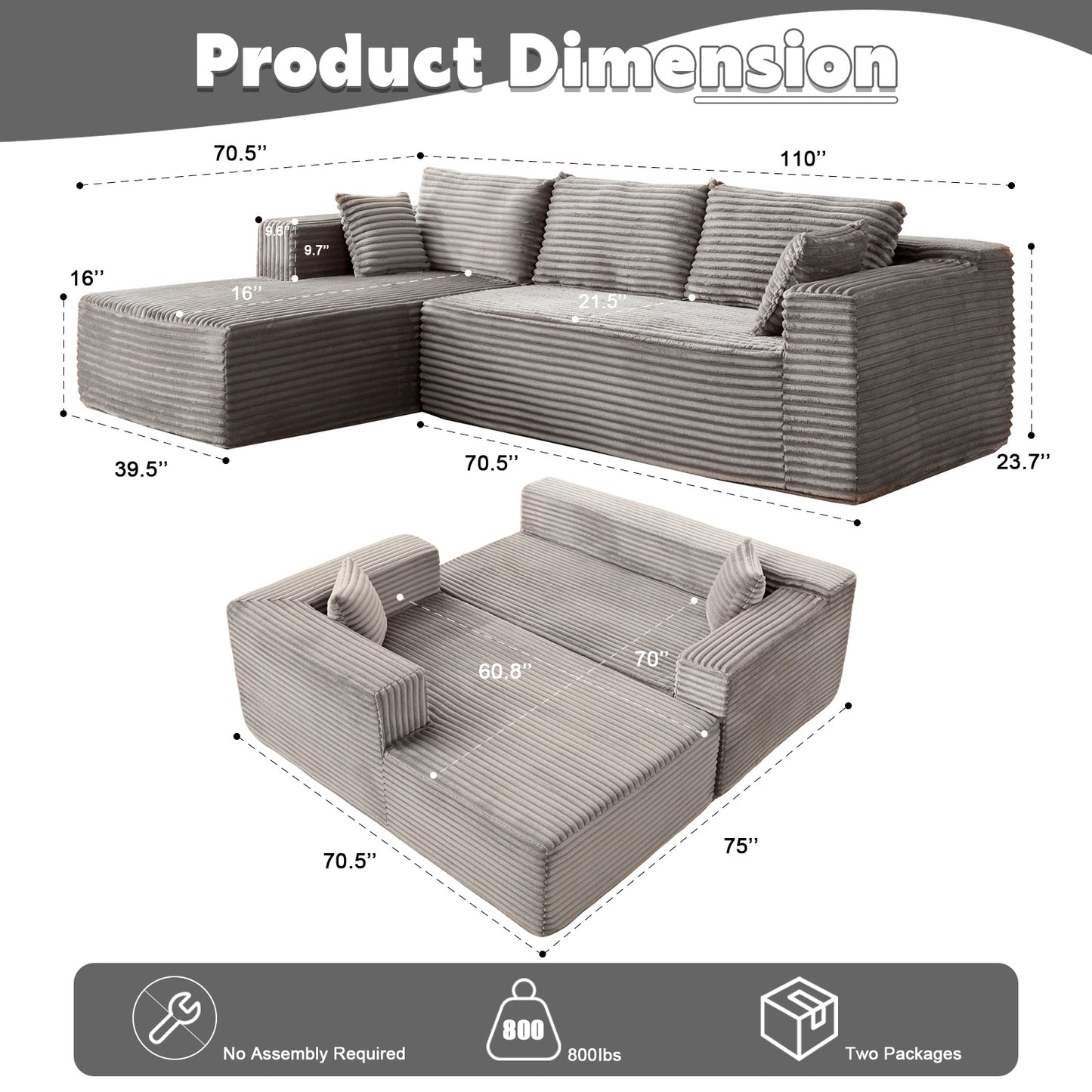 Rove Collections L Shaped Couch
