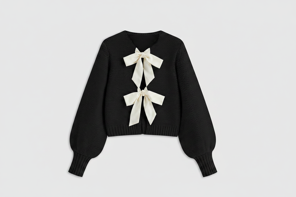 Black bow sweater