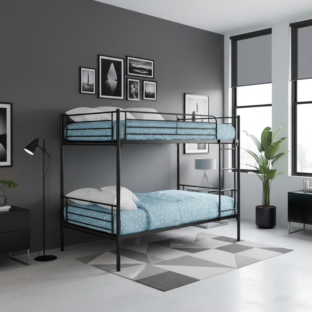 Black Bunk Bed - Centered
