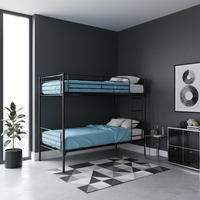 Black Bunk Bed - Corner No Lamps