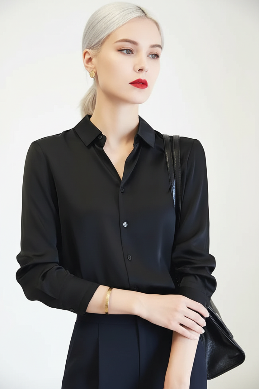 Black Satin Shirt