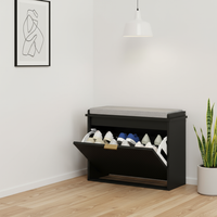 Black Shoe Cabinet - Corner Placement