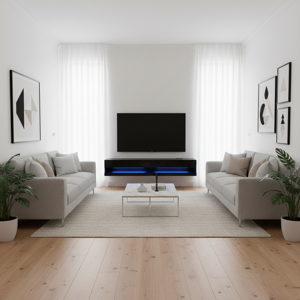 Black TV Stand Layout 3