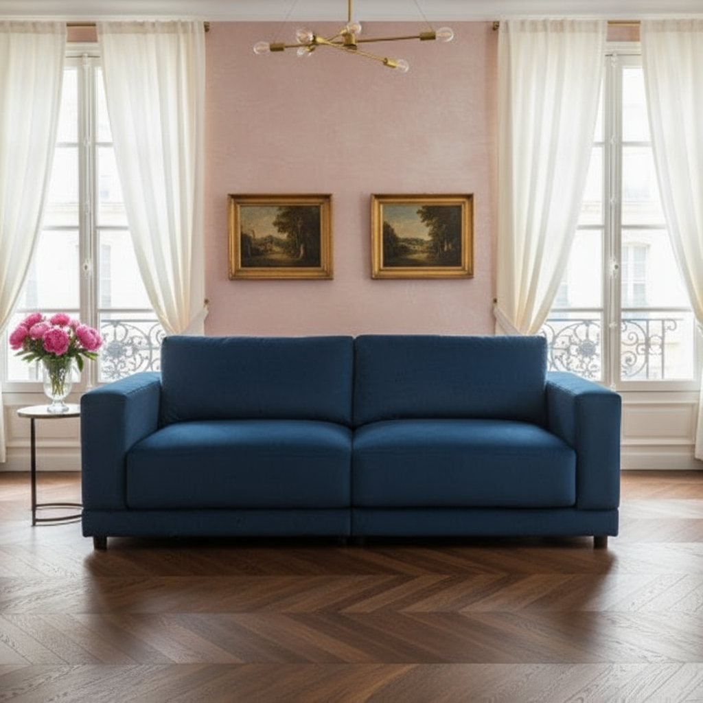 Blue Sofa Front View