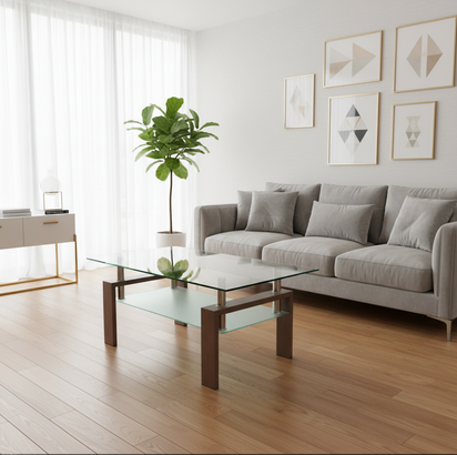 Brown Coffee Table Empty Left