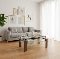 Brown Coffee Table Styled Center