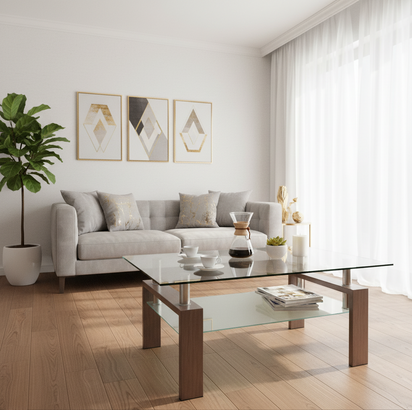 Brown Coffee Table Styled Right